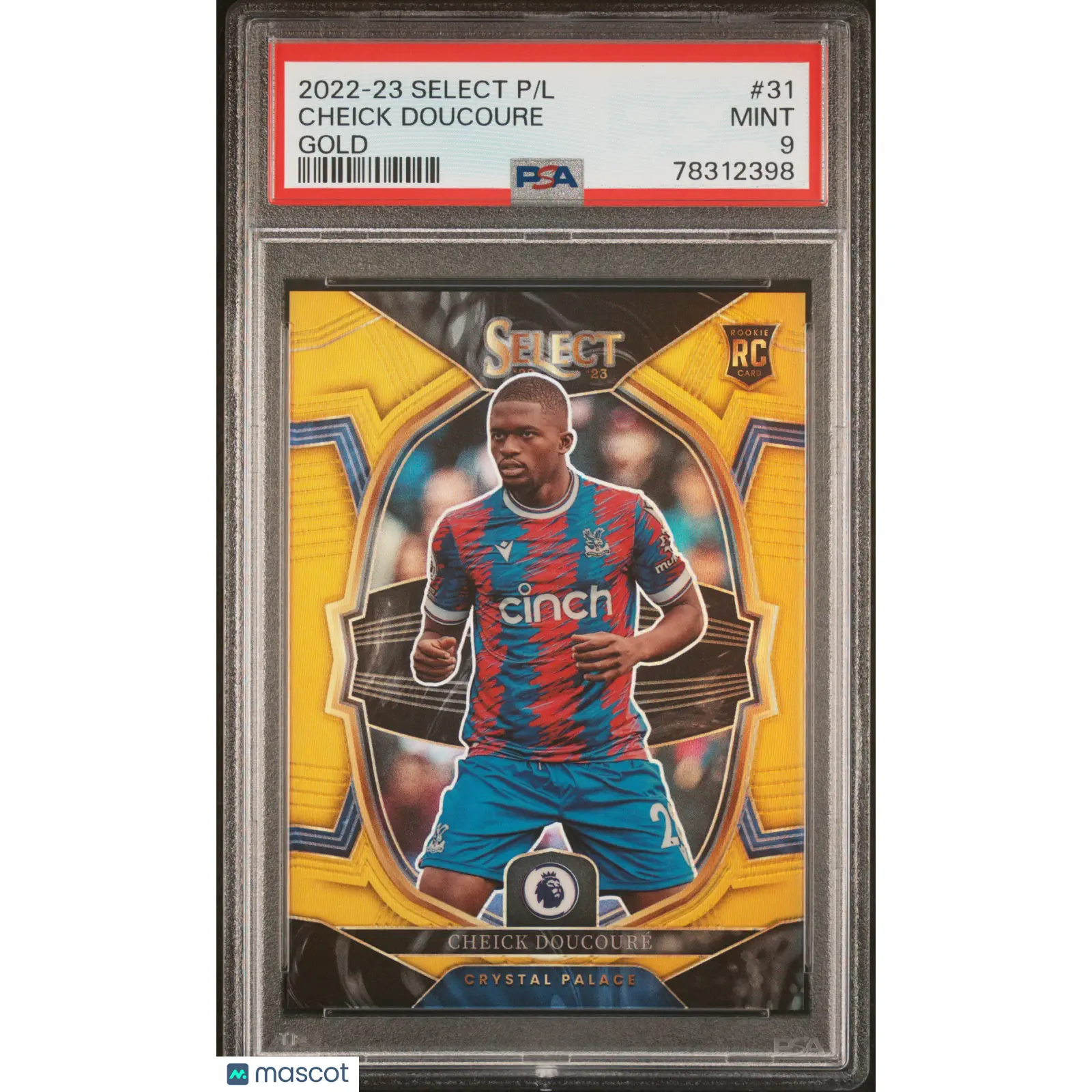 2022-23 Panini Select Premier League Cheick Doucoure #31 Gold PSA 9 Rookie