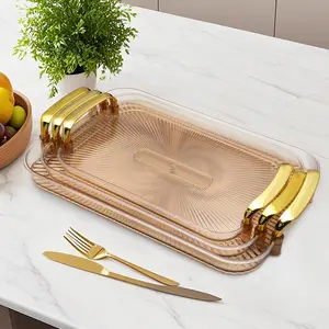 One Tray, Endless Possibilities – Light Luxury Gold Tray with Dual Handles. Perfect for Drying Rack, Serving, or Countertop. Elevate Your Space Every Day.