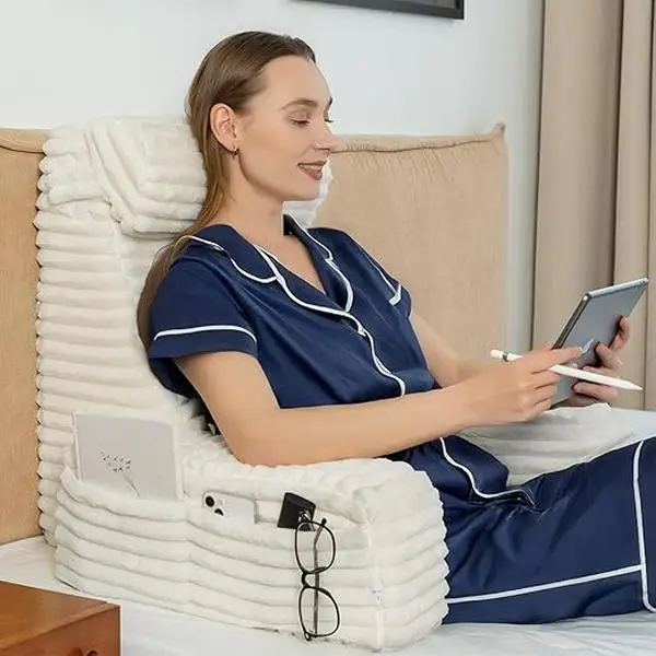 Reading Pillow for Sitting in Bed Adult, XL Back Pillow for Bed Sitting up, Back Support Chair Pillow for Sitting up/Watching TV/Reading/Gaming/Restin