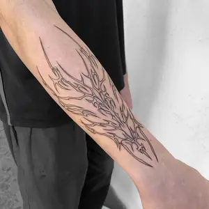 1pcs Mechanical Punk Herbal Juice Tattoo Sticker Dark Gothic Fake Tattoo Men and Women's Arm Temporary Tattoo Waterproof Durable Party Gift Y2K Gothic Style Tribal