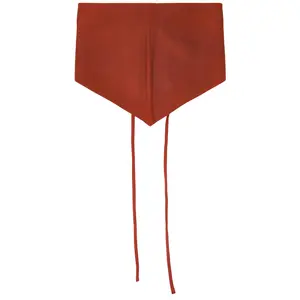 Ziah Leather Scarf in Vermilion Red