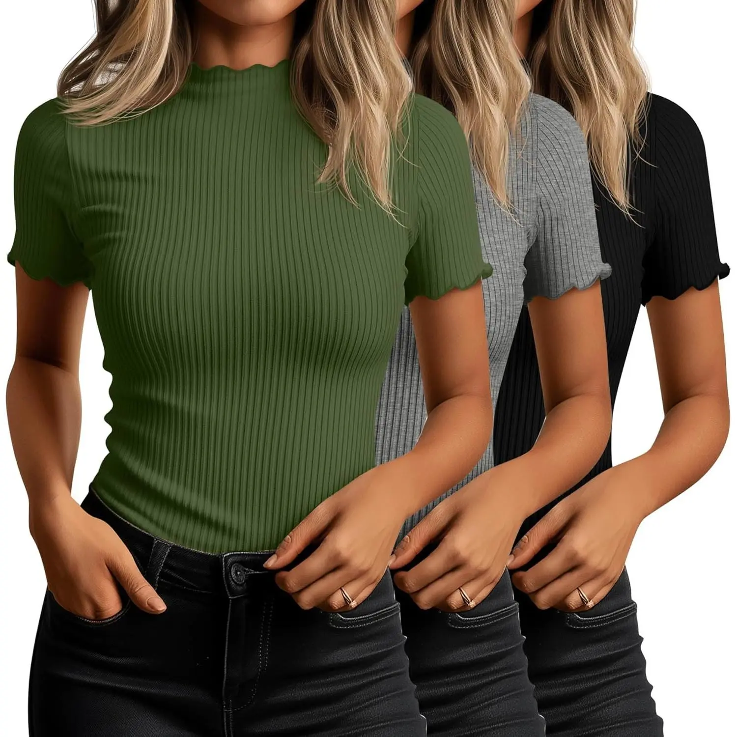 Black, Gray, Army Green