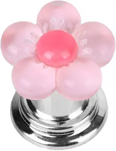 Car One-Touch Start Button, Pink Flower Car Starter Cover Cute Engine Start/Stop Buttons Protector Accessories for Women Auto Decor