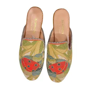 Morphew Collection Lucky Ladybug Canvas Mules Sz.39