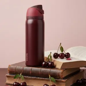 [NEW2026] Owala FreeSip Water Bottle 24oz 32oz Black Cherry – Leak Proof Stainless Steel Insulated Tumbler Gift 2026 Drinkware