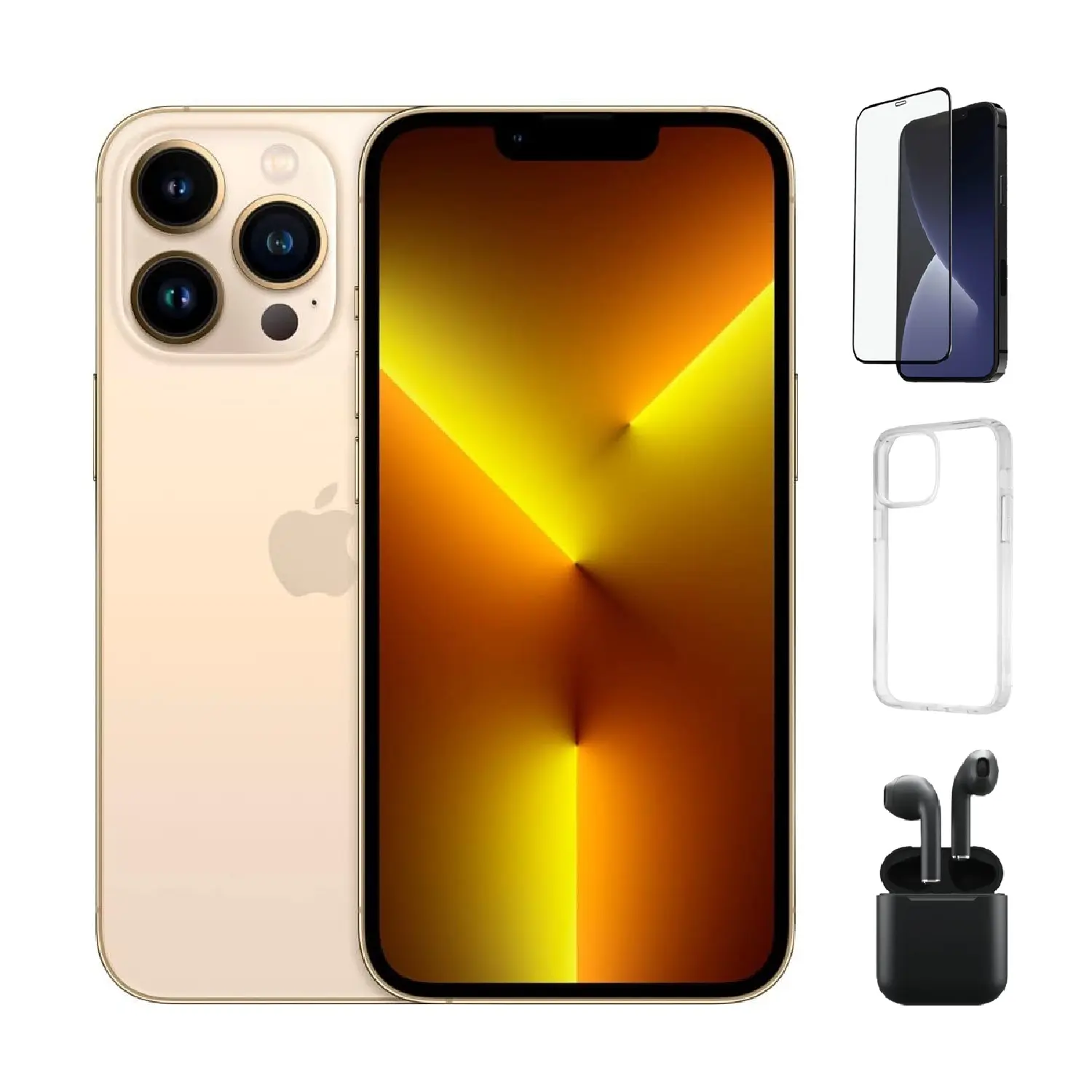 Refurbished iPhone 13 Pro (Unlocked)-Excellent Condition with Case, Wireless Earbuds,Tempered Glass Screen Protector & 1 Year Warranty  A2483