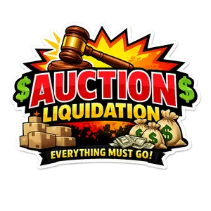 Auction Liquidation Sticker - orange design for fans Auction Liquidation Sticker - orange design for fans