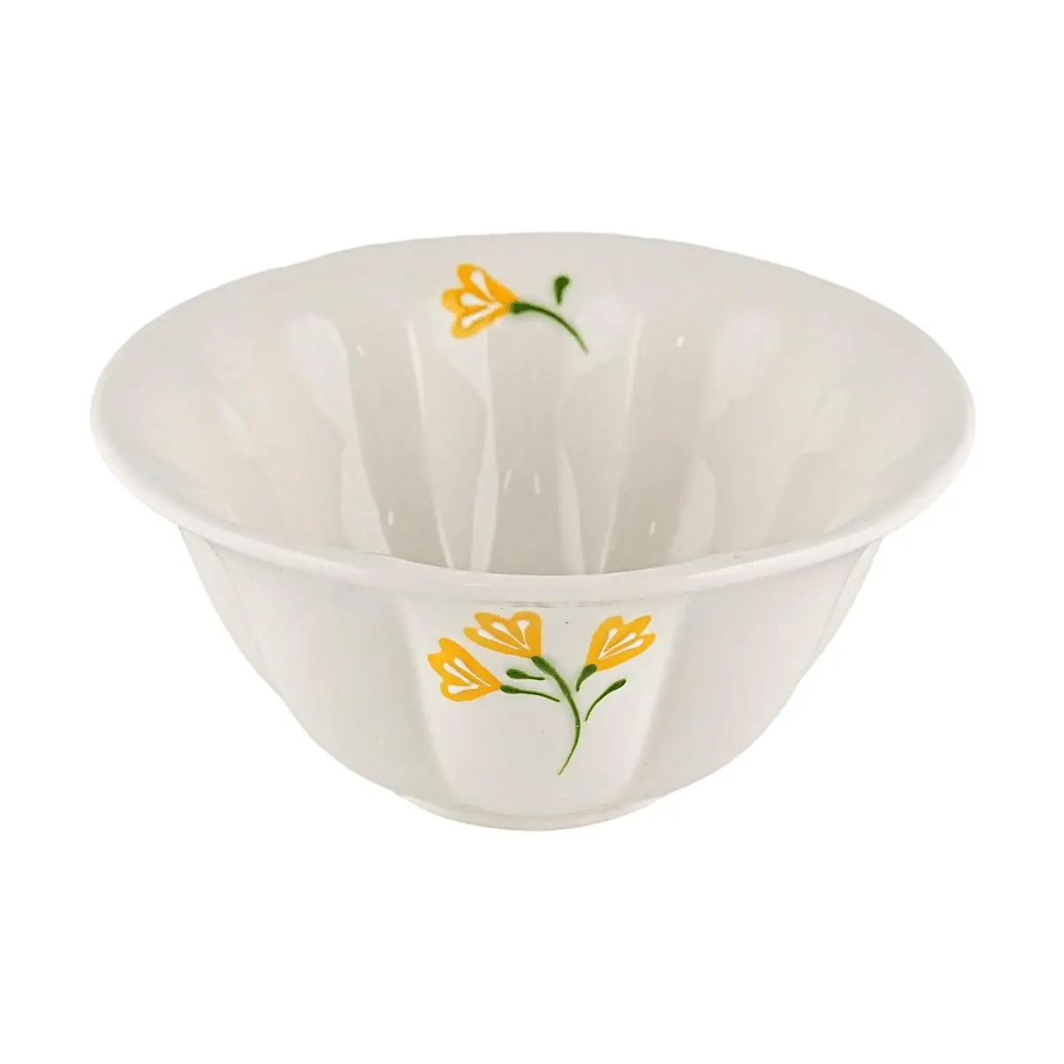 GLAZE STORY Floral Ceramic Bowl - 5 Inch Irregular Rice Soup Bowl, Japanese Style Tableware for Home Kitchen