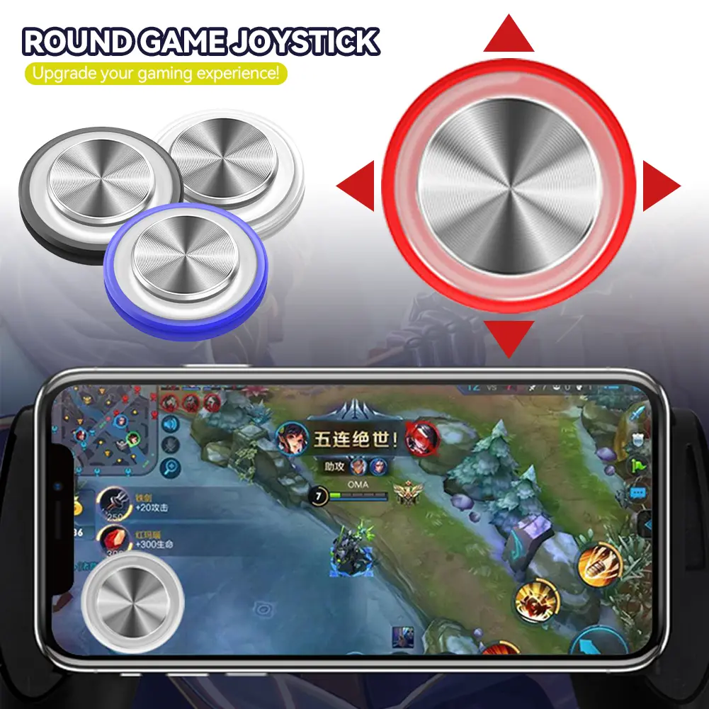 ABS Bubble Round Directional Control Thumbsticks Joystick with Metal Buttons - Lightweight, Precise Mobile Game Accessory with Removable Suction Cup for Phones, Touchscreen Devices, Android/iOS, Includes Box & Accessories for Enhanced Gaming Pleasure