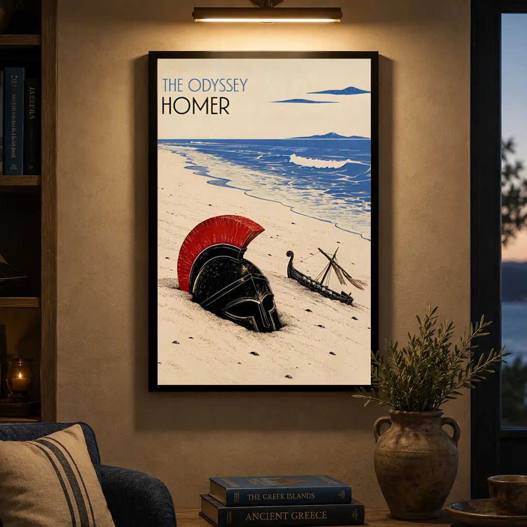 The Odyssey Poster Decor Canvas Print, Minimalist Decor, Classic Movie Art Decor, Homer Greek Mythology Decor Fpr Bedroom Home Dorm Office