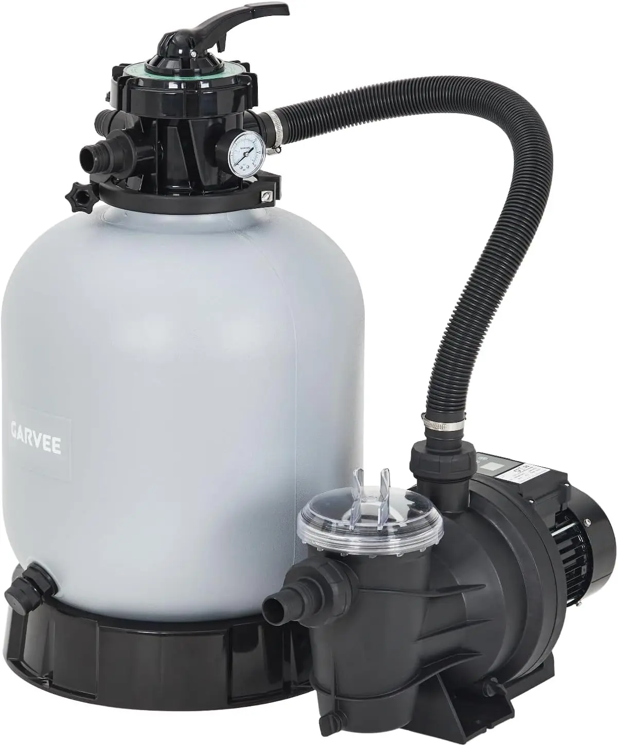 Sand Filter Pump System for Above Ground Pools – Available in 12", 13" & 19" Sizes, Powerful Pool Filtration Combo with 7-Way Valve, Built-In Strainer Basket & High-Flow Water Circulation for Cleaner, Clearer Pool Water – Ideal Replacement System for Back