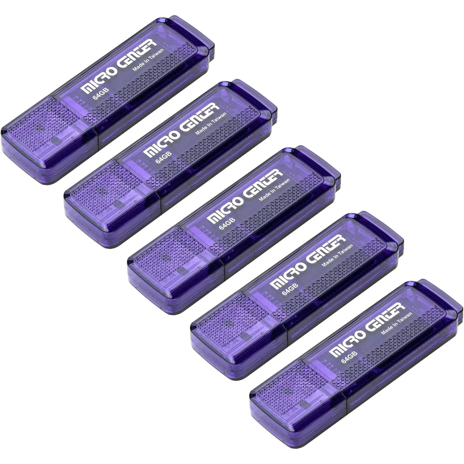 Center SuperSpeed 5 Pack 64GB USB 3.0 Flash Drive Gum Size Memory Stick Thumb Drive Data Storage Jump Drive (64G 5-Pack)