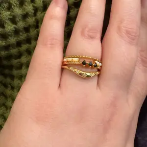 North Star Curve Dome Ring by Caitlyn Minimalist - Celestial Diamond Star Wave Ring - Summer Jewelry - Perfect Gift for Her