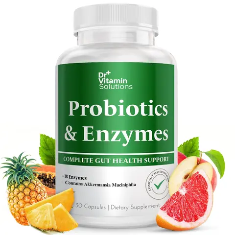 Dr Vitamin Solutions Digestive Enzymes with Prebiotics & Probiotics | Digestive Support for Gut Health, Bloating & Energy | 30 Capsules