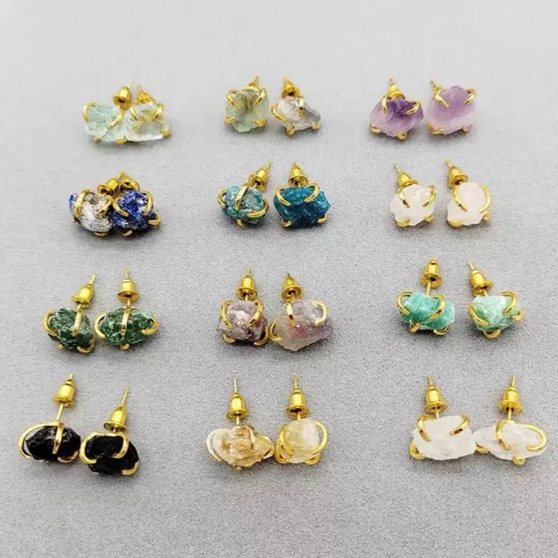 Quartz Earrings - Various Colors - Natural Stones