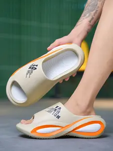 Couple Style Minimalist Thick-Soled Flip-Flops, Size 36-45, 4 Colors Available, One-Piece Molding for Non-Slip & Durability, Color Block Design, Skin-Friendly & Comfortable, Suitable for Home & Outdoor