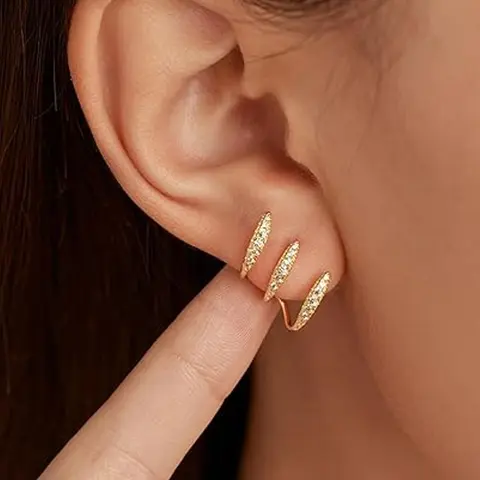 1Pair, Women's Claw Set with Shiny Synthetic Earrings, Blingbling Dazzling, Shining Earrings, Suitable for All Occasions, Perfect Gift for Women Silvery/Golden Fashion Earrings