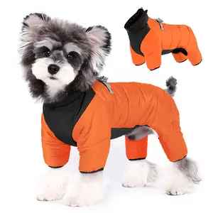 Warm Jacket for Dogs, Windproof Reflective Strips, Adjustable Velcro, Outdoor Snow Coat, Suitable for Small Medium Dogs, Poodle, Leash Ring Included