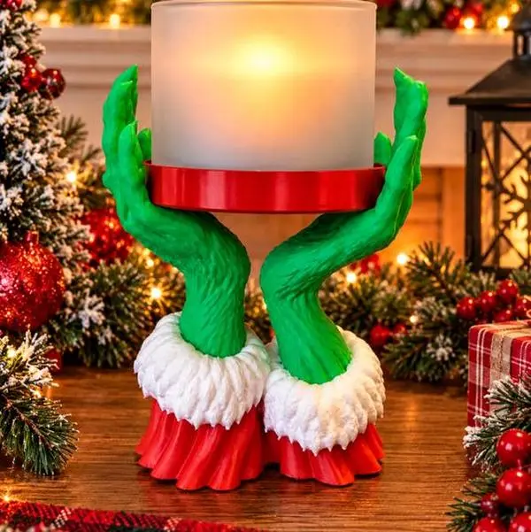 Green Hands Candle Holder