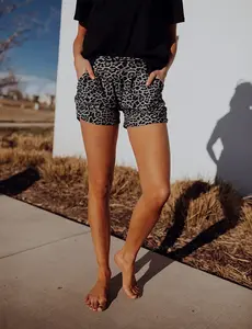 SA Exclusive Sassy Grey and Black Leopard Harem Shorts