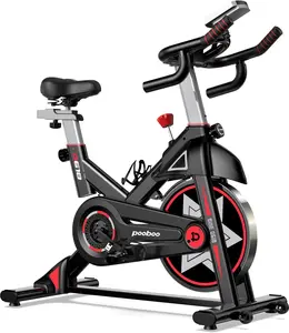 POOBOO Exercise Bike, Stationary Bike for Home Gym, Magnetic Resistance Indoor Cycling Bike w/Comfortable Seat Cushion & Tablet Mount, Silent Belt Drive Indoor Bike for Cardio Workout