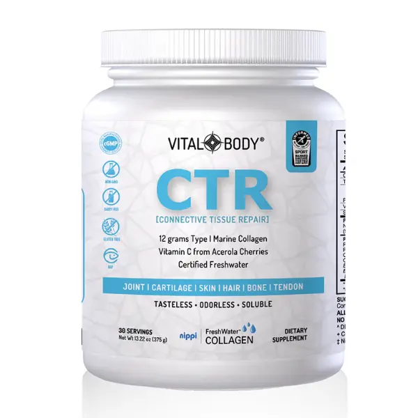 Vital Body Hydrolyzed Marine Collagen Peptides With Whole Food Vitamin C - 30 Servings