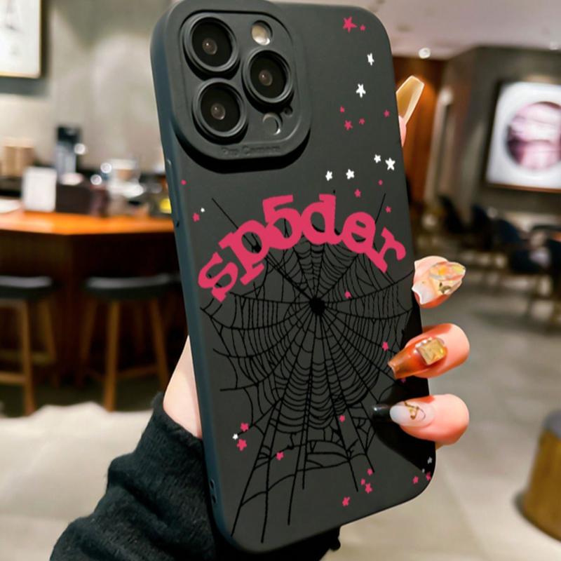 Spider Web Pattern Phone Case for Apple & Galaxy S Series, Anti-Slip Matte Finish, Fits iPhone 17 Pro Max, Samsung S25 Ultra, S24 Plus