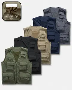 Men Lightweight Fishing Vest Multi Pocket Utility Vest Breathable Mesh Sleeveless Jacket Quick Dry Outdoor Tactical Gilet for Hiking Fishing Travel Photography Camping Workwear Summer Casual Streetwear Multi Colors Utility Work Vest Outdoor Gear Daily Use