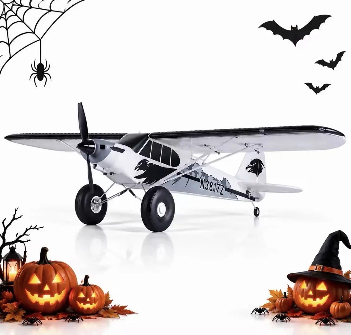 FMS 1300mm PA-18 Super Cub Reflex V3 Carbon Fiber Hobby RC Plane - 3536-850kv Electric Bush Flying Model, Beginners-Friendly PNP/RTF Toy Gift (RTF: Plane, Remote, Cells, Charger; PNP: No Transmitter, Receiver, Cells, Charger)