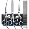 Professional 5-In-1 Dog Grooming Scissors Set with Safety Round Tips, Sharp and Heavy-Duty Pet Grooming Shears for Cats, Groomer Tools