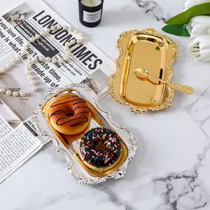 Stylish Iron Cake Plate Aromatherapy Candle Holder Tray, Dessert Snack Dish, Cosmetic Jewelry Storage Plate, Multi-Purpose Organizer