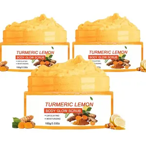 Turmeric Lemon Body Scrub, Deep Cleansing Exfoliator with Underarm Detox & Moisturization, 3.53 oz