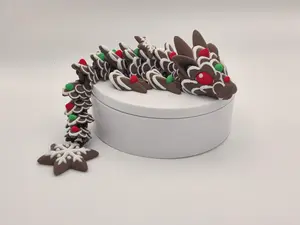 9" Gingerbread Cookie Baby Dragon – 3D Printed Articulating Fidget Toy