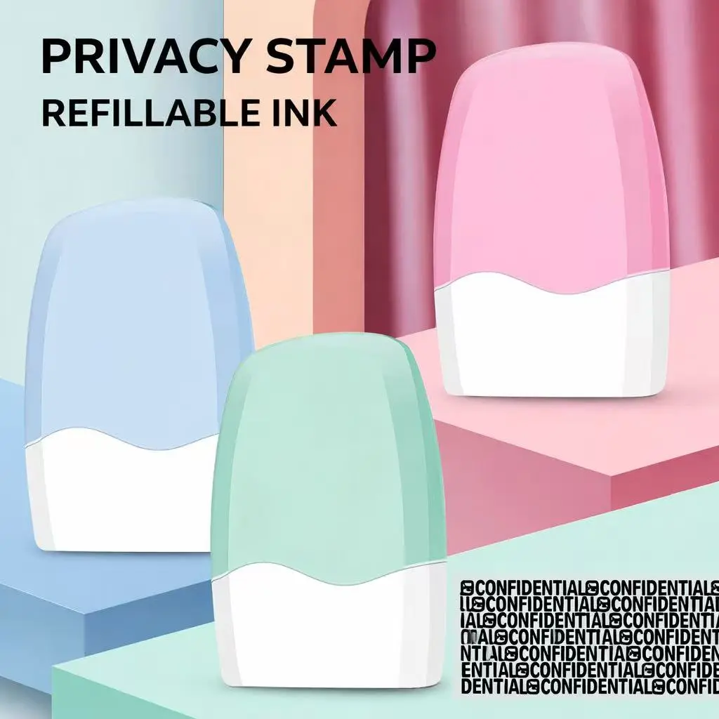 Effective Privacy Protection Roller Stamp - Refillable Ink, Smooth Rolling Design, Confidential Data Blocker for Packages, Envelopes to Prevent Information Leakage and Protect Personal Information