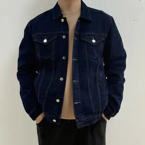 Bindefon Men’s Denim Jacket with Flap Pockets – All-Season Menswear Outfit Classic Jean Cloth for Fall Winter Christmas New Year Street Style