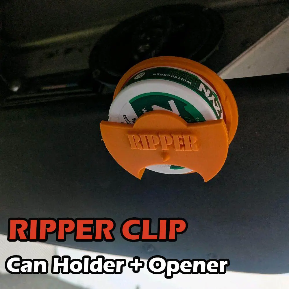 RIPPER CLIP Nicotine/Nootropic Can Visor Clip Holster with Can Opener | Clips In