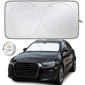EcoNour Car Windshield Sun Shade 2025 Upgraded No-Light-Pass Technology Foldable Sunshade for Maximum Heat and UV Protection 59 x 29 inches