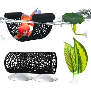 4Pack Betta Hammock Set? Fish  Decor? Fish Hammock &  Tunnel Betta Leaf Pad for Aquarium Decoration, Resting, Hiding and Play