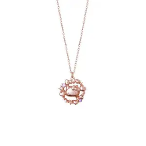 SANRIO Hello Kitty Gold Necklace Everyday Luxury with Heart Design and Sparkling Accents for Stylish Wear Unisex Jewelry