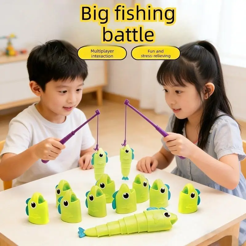 Magnetic Plastic Fishing Classic Board Game - 3-4 Years Unisex Educational Shape Sorter Toy, Multiplayer Parent-Child Early Learning Activity, Fun and Stress-Relieving