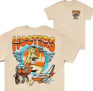 Vintage 90s Hooters Wings T-Shirt, Men’s and Women’s Unisex T-Shirt, Casual Crew Neck Tee, Meme Streetwear Trend Essential Gift, 90s Vintage Minimalist Graphic Tee