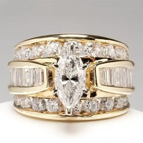 【Black Friday】Fashion Artificial Crystal Decorated Rings, Wedding Engagement Party Jewelry Accessories for Women, Trendy Accessories for Party & Daily Life #GLOBAL PICKS
