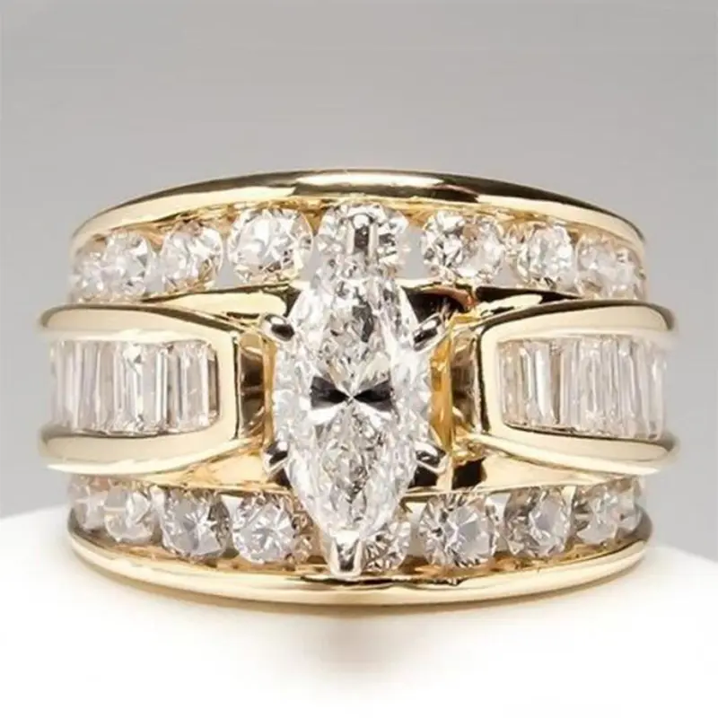 【Black Friday】Fashion Artificial Crystal Decorated Rings, Wedding Engagement Party Jewelry Accessories for Women, Trendy Accessories for Party & Daily Life #GLOBAL PICKS