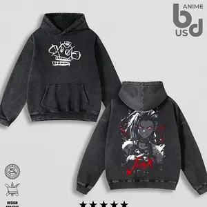 Jinx Arcane LOL Retro Heavy Hoodie Wash – Double Printed Cool Style, Oversize Unisex Cotton, Retro 90s Graphic Tee, Streetwear, Menswear, Gift For Anime Fan EEI