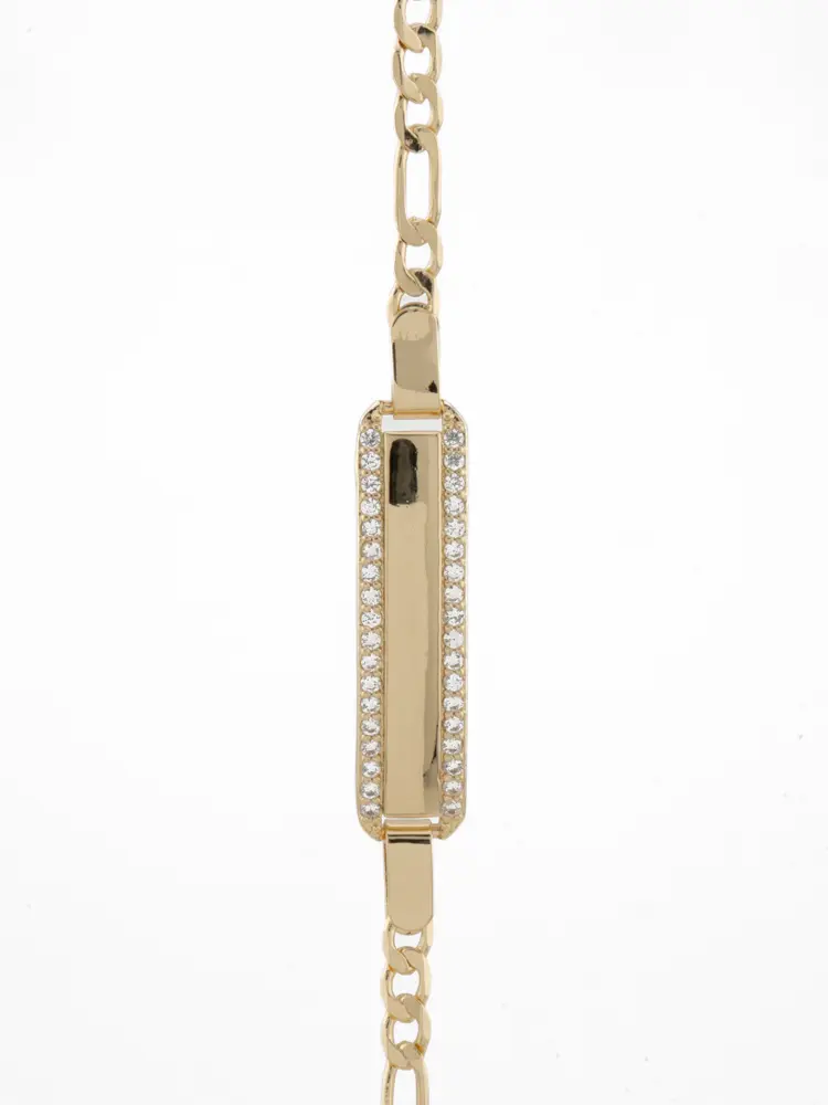 Gold-Plated for BABY Bracelet with Laser Engraving Adjustable from 6 to 7 Inches Chain Design - Leave the name in the notes or message.