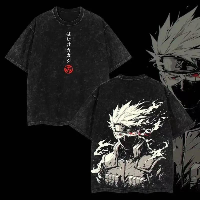 Kakashi Hatake T-Shirt Washed Vintage, Naruto Anime Oversize Streetwear Tee, Sharing funny graphic tee men’s trendy t-shirts deals humorous 90s streetwear covenant penny tees meme boyfriend good graphic sluggy humorous tshirt men