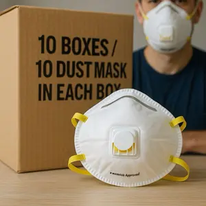 N95 Particulate Respirator Mask (10 Pack) – Professional Dust Protection with Exhalation Valve