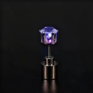 LED Light-Up Stud Earrings, Korean Style Zircon Earrings - Sexy Trendy Metal Earrings for Bar Parties, Perfect Halloween Accessories