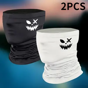 Windproof Dustproof Multifunctional Neck Gaiter &  Face Mask - Smiling Face Print, Breathable Elastic Ski Mask for Cycling, Mountaineering, Outdoor Sports - Machine Washable for Men & Women, Ski Accessories, Mountaineering Accessory, Snug Fit Fabric