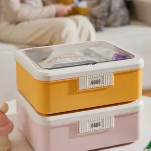 Password Storage Box Dormitory Desktop Organizer with Lock, Valuable Small Items Plastic Box, Privacy File A4 Sorting Box